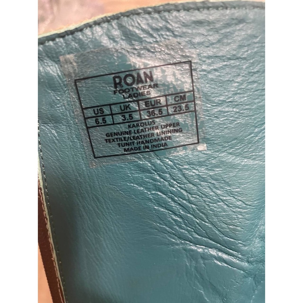 Roan Bed Stu Karolus Riding Boots Womens 6.5 Pecan Leather Harness Moto Side Zip - Picture 11 of 13